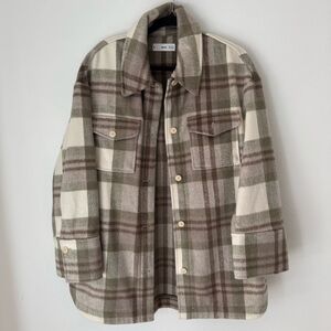 Mango Plaid Shirt Jacket